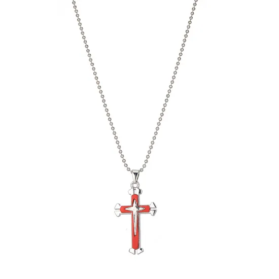 Hot Simple Colorful Hiphop Cross Bead Chain Necklace