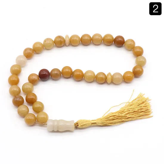 10mm Natural Stone Muslim Tasbih Islamic Dhikr Rosary 33