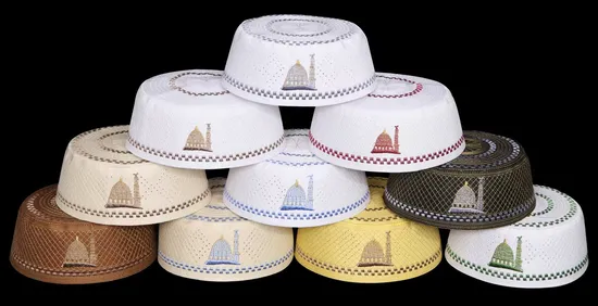 High Quality Customized Logo Hat Cotton Solid Color Muslim Men Prayer Cap 