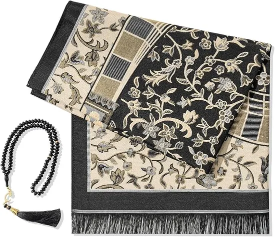 Manufacturers Direct Portable Prayer Mat with Tasby Islamic Gift Muslim Women Men Gift Prayer Mat Set 