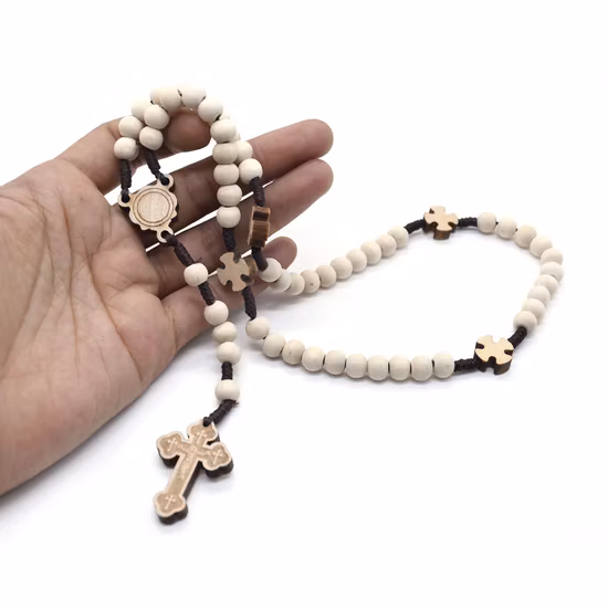 Hot Sale Red Cloisonne Beads Catholic Rosary Necklace