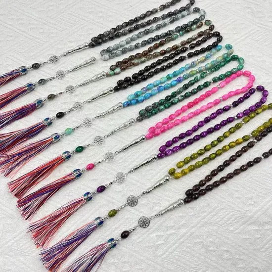 OEM Factory 33 Beads Natural Stone Muslim Rosary Islamic Prayer Beads Misbaha Tasbih Turkish Islamic Rosaries 