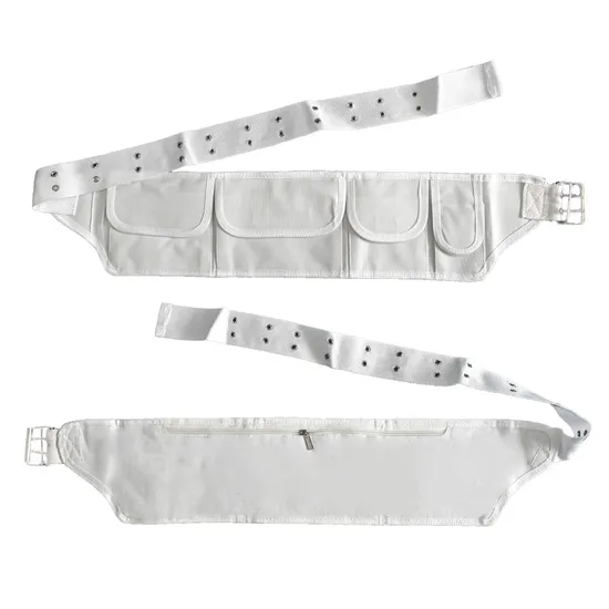 Three Pocket White Oxford Hajj Belt/Bag for Muslim Men Umrah Pilgrimage/Worship Belt 